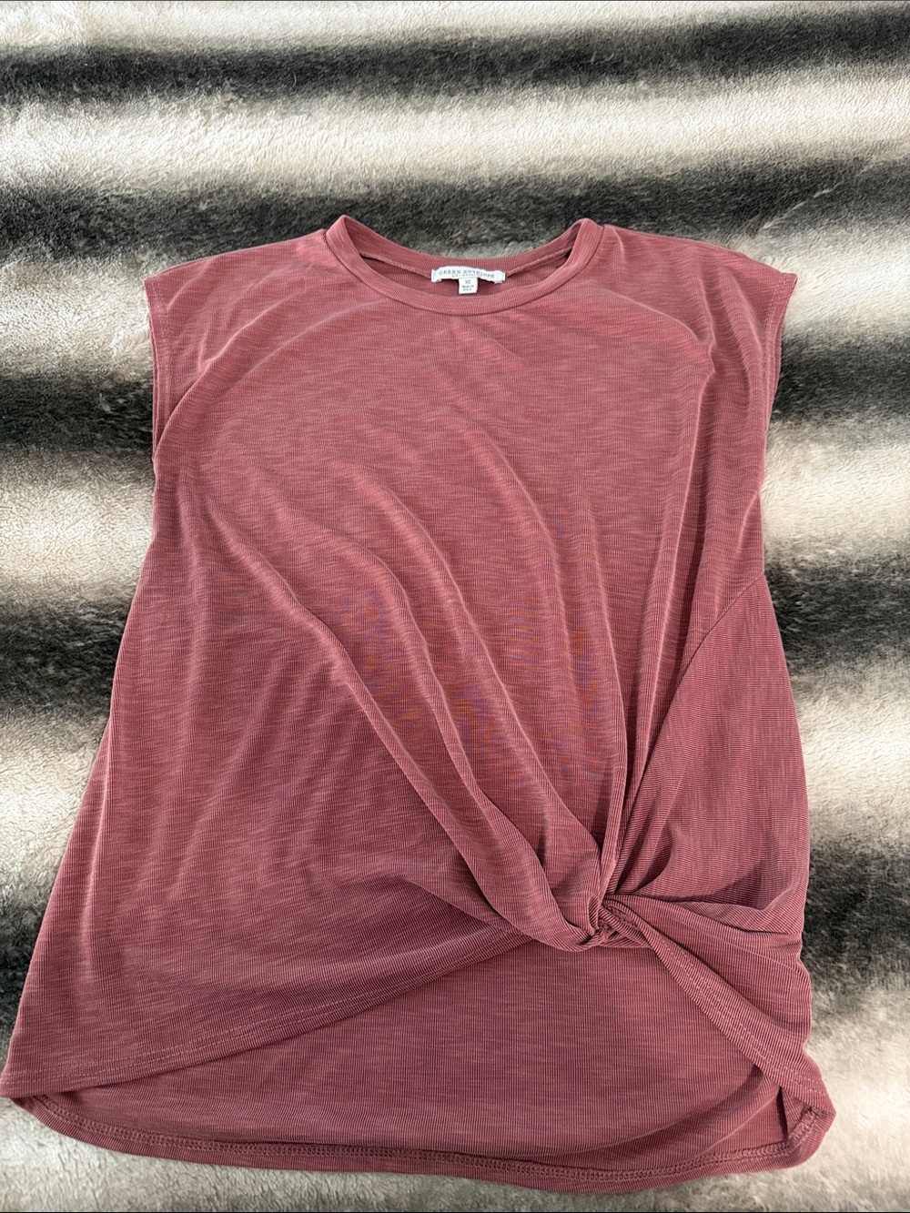 Madewell Rosewood Knot-Front Sleeveless Top